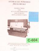 Chicago-Dreis & Krump-Chicago Dries & Drump, SBA104 Hydraulic Bending Machine Operation & Parts Manual-SBA104-02